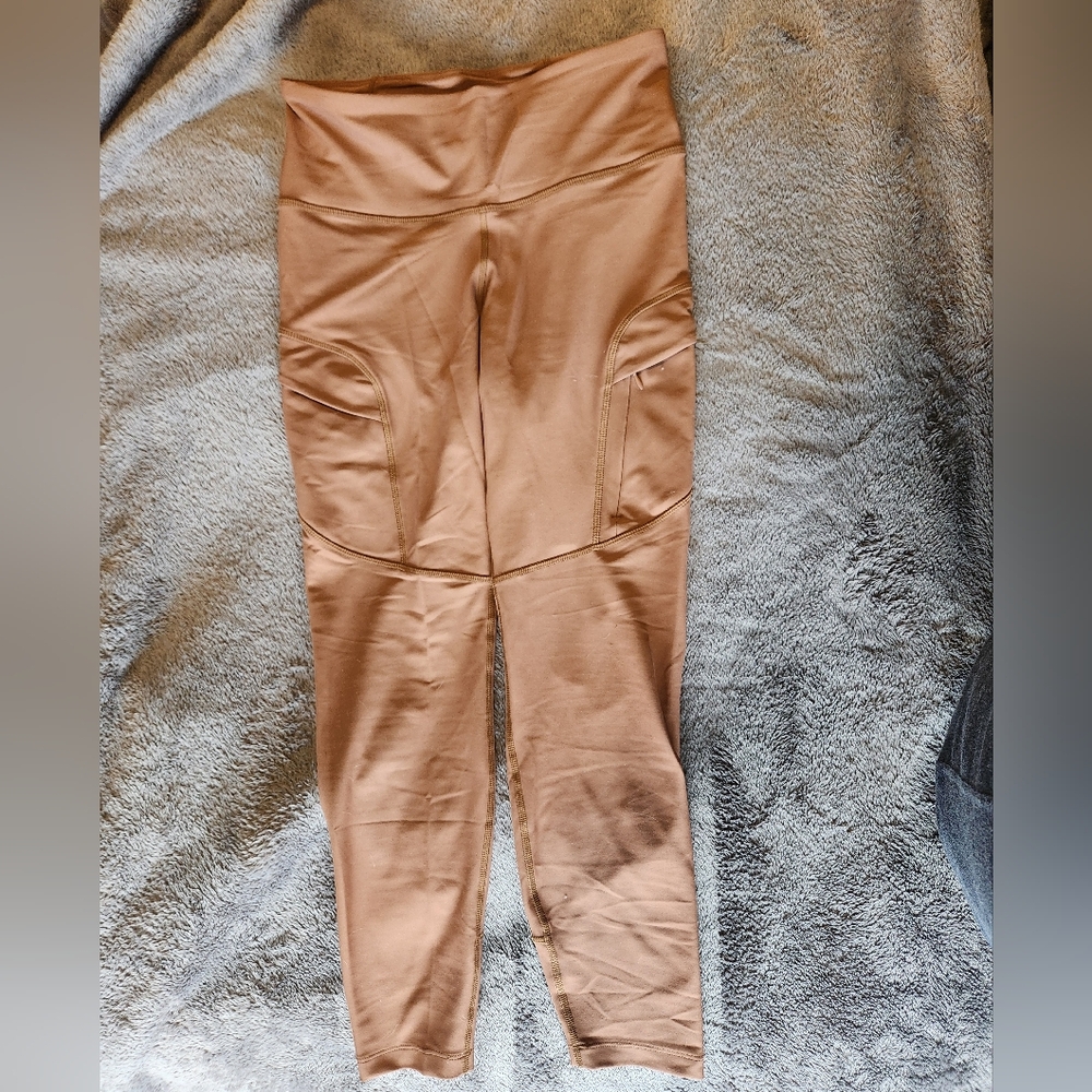 Brown High-Waist Pocket Leggings